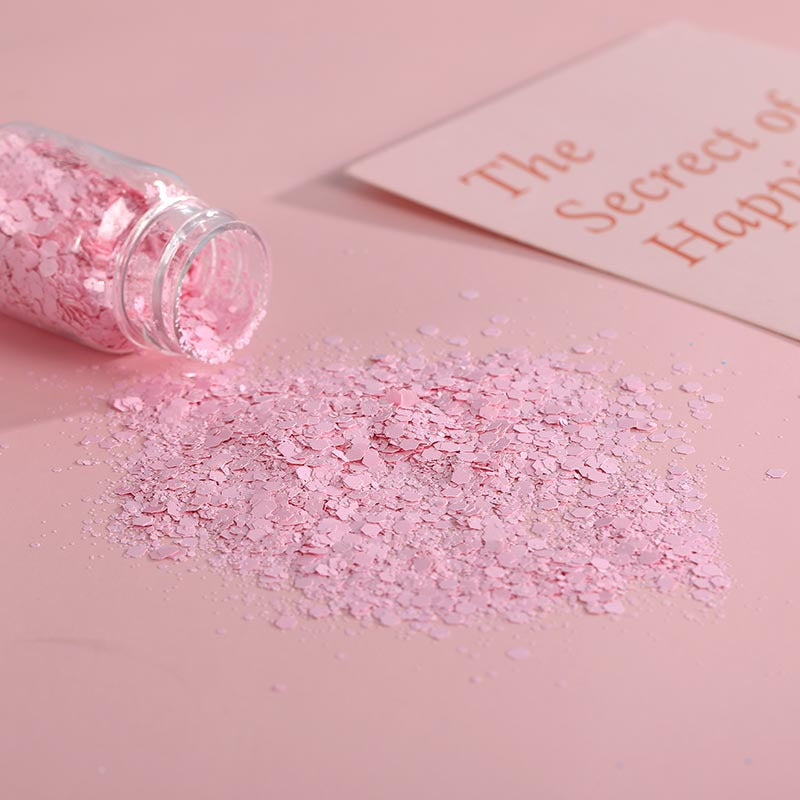 Wholesale DIY Handmade Materials Flow Linen Nail Art Macaron Mixed Glitter Matte Candy Color Hexagonal Glitter